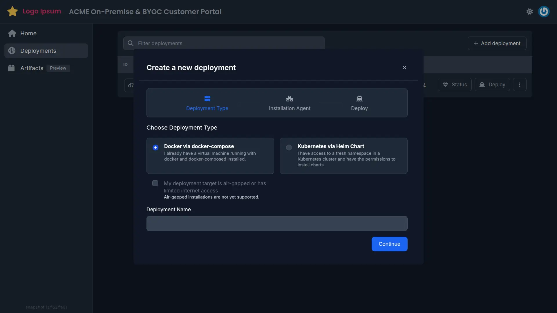 Glasskube overview page